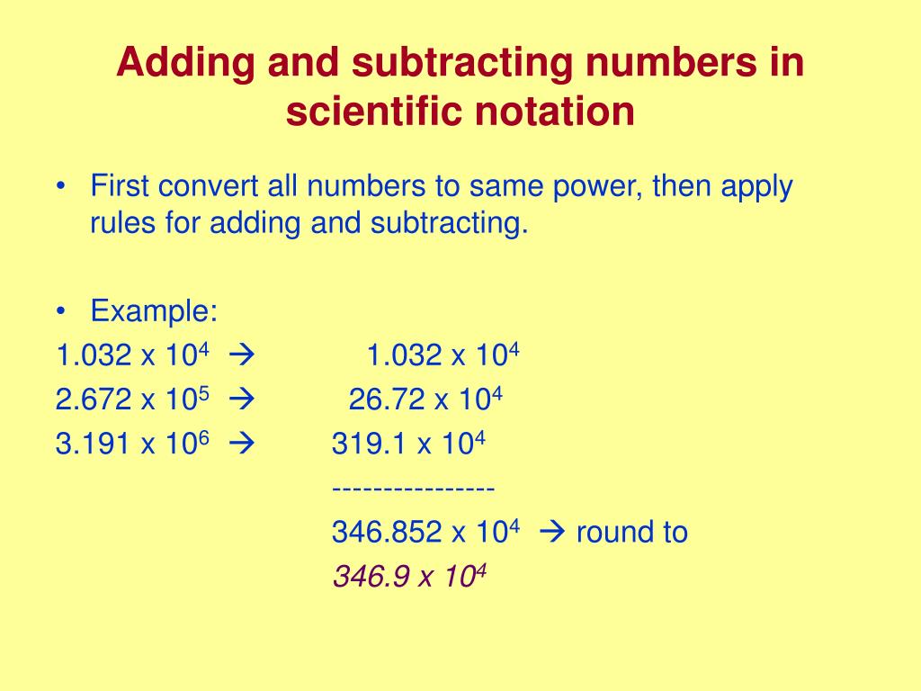 Addition And Subtraction Scientific Notation Worksheet Pdf